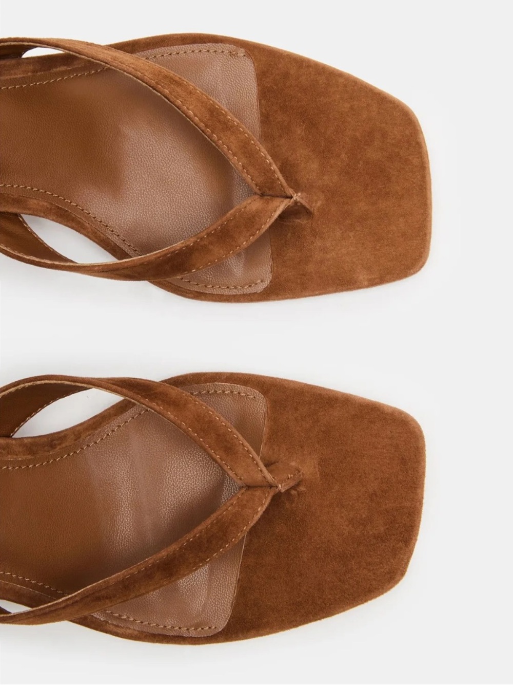 Steve Madden Tracie Chestnut Suede Kitten Heel Sandals - Picture 9 of 11